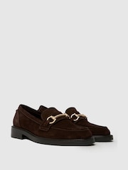 Schuh Lori Suede Snaffle Brown Loafers - Image 2 of 4
