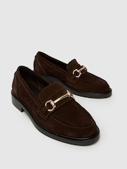 Schuh Lori Suede Snaffle Brown Loafers - Image 3 of 4