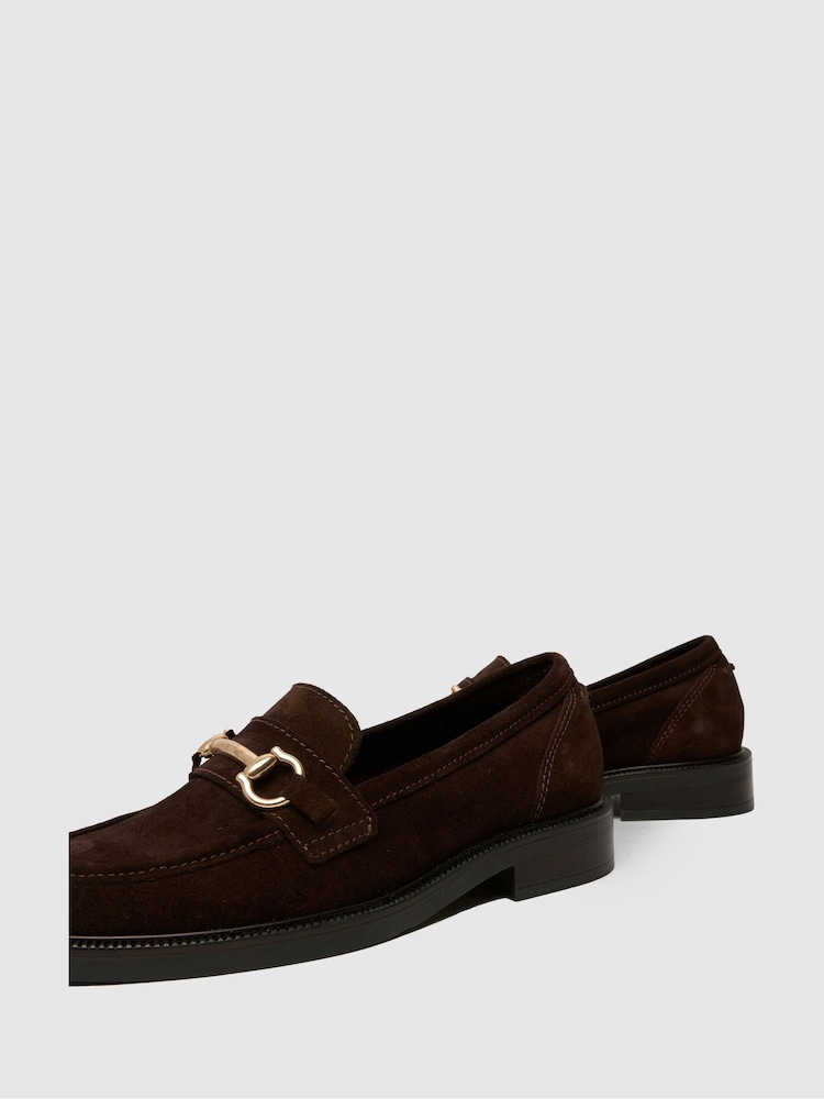 Schuh Lori Suede Snaffle Brown Loafers - Image 4 of 4