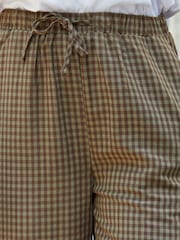 Threadbare Brown Wide Leg Gingham Trousers - Image 2 of 4