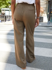 Threadbare Brown Wide Leg Gingham Trousers - Image 4 of 4