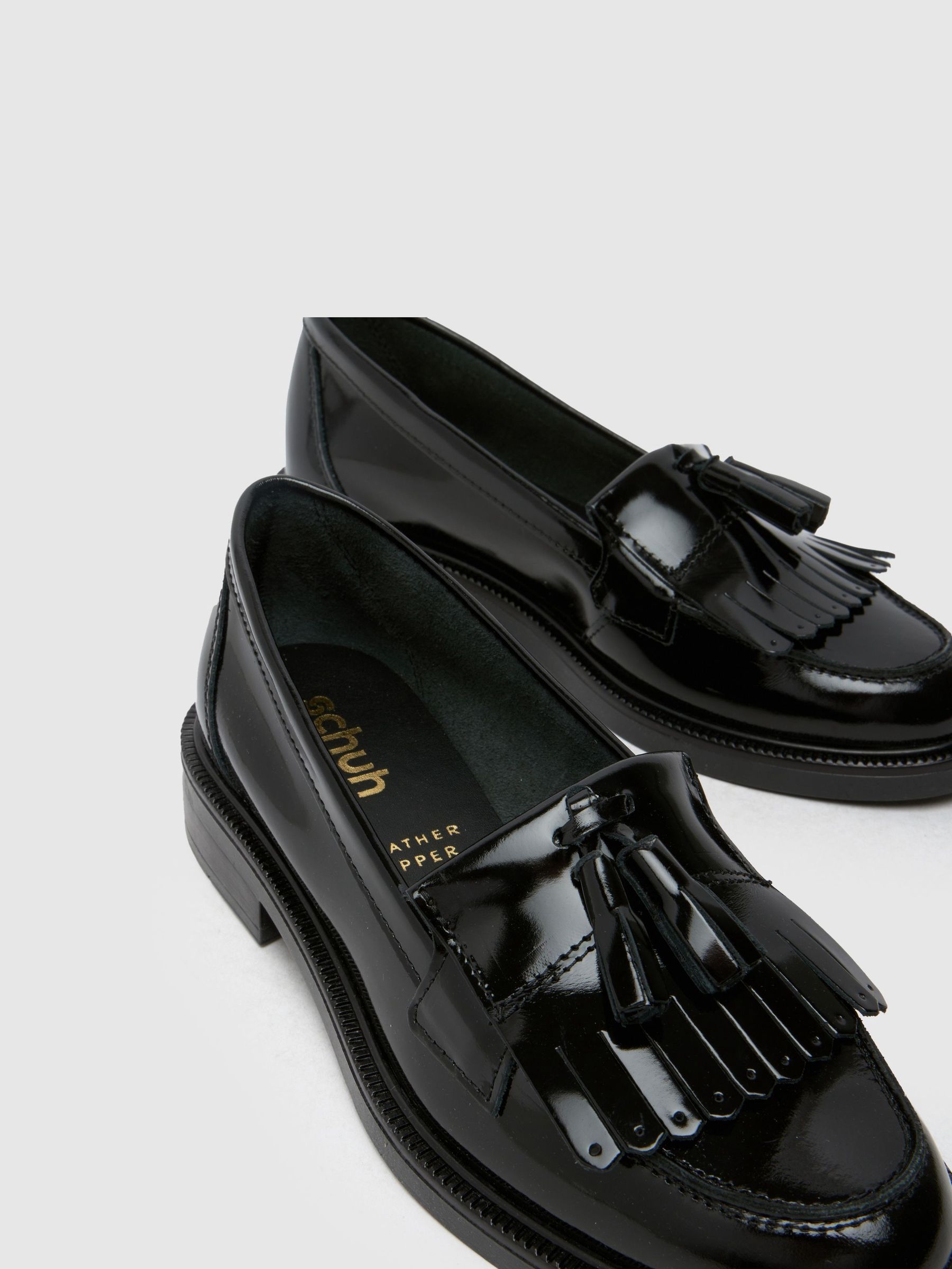 Buy Schuh Black Lizzie Patent Leather Loafers from Next USA