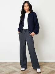Threadbare Blue Wide Leg Gingham Trousers - Image 1 of 5