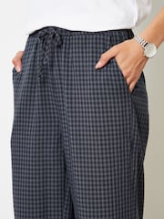 Threadbare Blue Wide Leg Gingham Trousers - Image 3 of 5