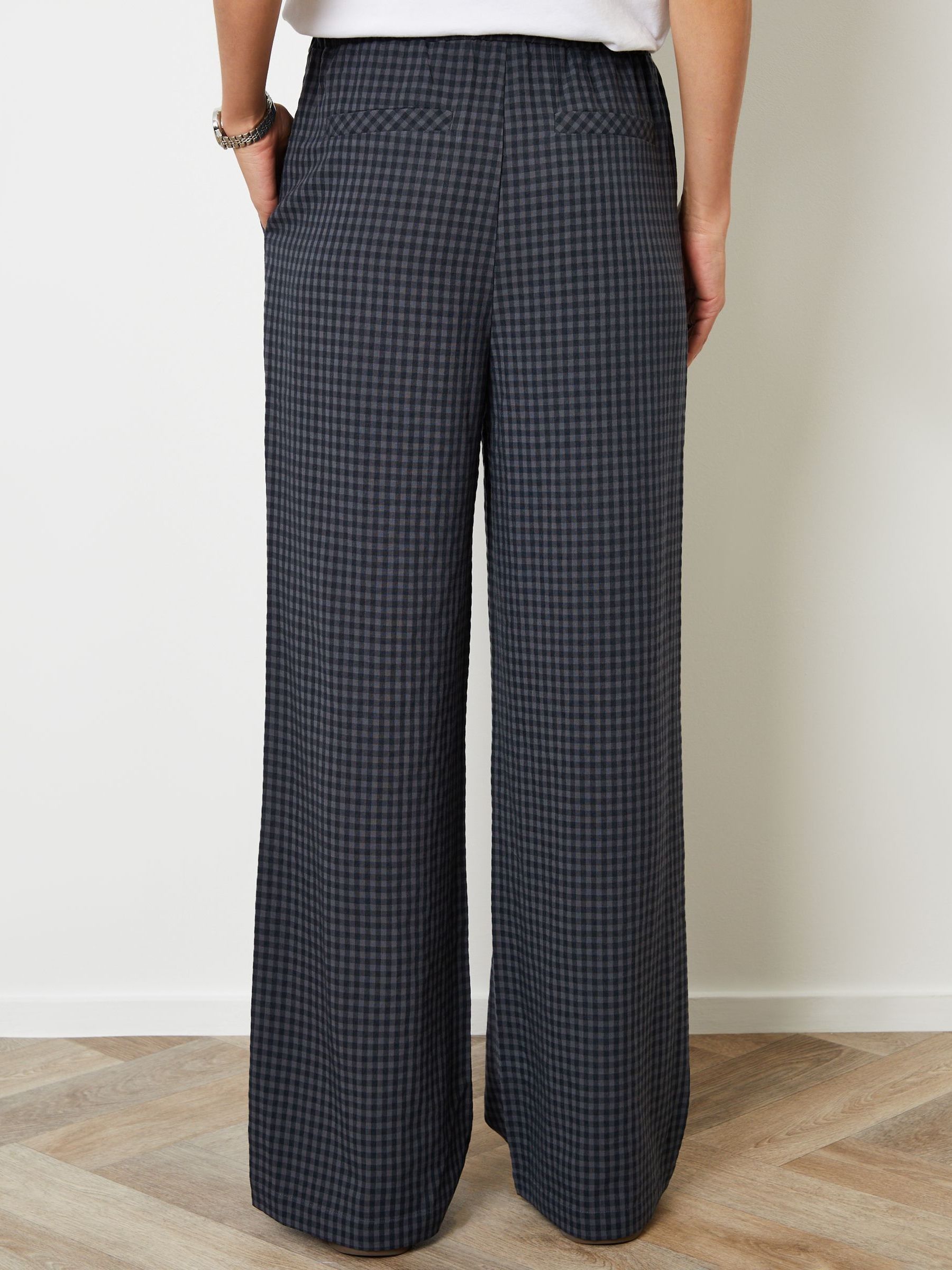 Bonte London navy gingham Aide trouser