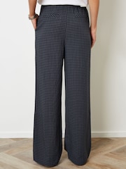 Threadbare Blue Wide Leg Gingham Trousers - Image 4 of 5