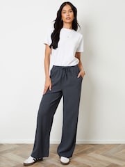Threadbare Blue Wide Leg Gingham Trousers - Image 5 of 5