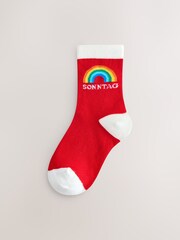 Little Bird by Jools Oliver Bright Rainbow German Days Of The Week Socks 7 Pack - Image 2 of 8