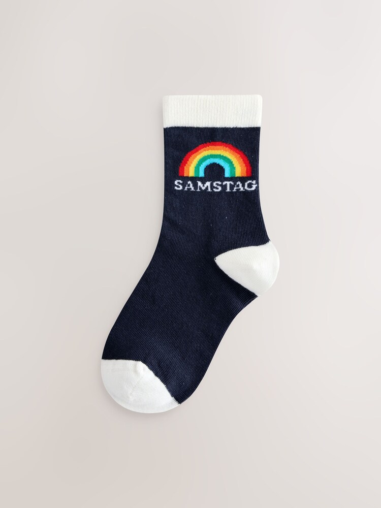Little Bird by Jools Oliver Bright Rainbow German Days Of The Week Socks 7 Pack - Image 8 of 8