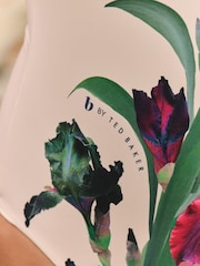 B by Ted Baker Scallop Edge White/Pink Floral Swimsuit with Tummy Control - Image 7 of 7