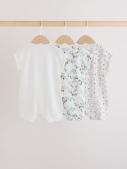 White Strawberry Printed Jersey Baby Romper - Image 2 of 10