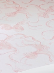 Catherine Lansfield White/Pink Bow Fitted Sheet - Image 2 of 2
