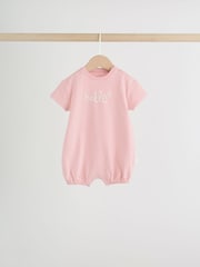 Pink Tonal Striped 3 Pack Jersey Baby Rompers 3 Pack - Image 3 of 13