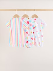 Multi Bright All-Over Printed Jersey Baby Rompers 3 Pack - Image 2 of 11