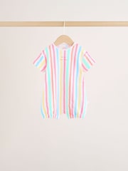 Multi Bright All-Over Printed Jersey Baby Rompers 3 Pack - Image 3 of 11