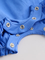 Blue Floral Broderie Broderie 3 Pack Baby Rompers - Image 9 of 10