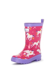 Hatley Pink Shark Frenzy Rain Wellies - Image 4 of 7