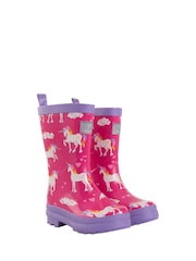 Hatley Pink Shark Frenzy Rain Wellies - Image 6 of 7