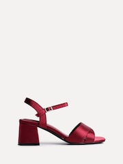 Linzi Red Wide Fit Vivian Heeled Sandals With Crossover Front Strap - Image 2 of 5
