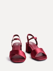 Linzi Red Wide Fit Vivian Heeled Sandals With Crossover Front Strap - Image 4 of 5