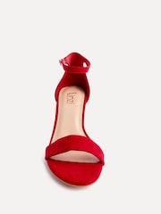 Linzi Red Wide Fit Wide Fit Legacy Barely There Closed Back Block Heeled Shoes - Image 4 of 5