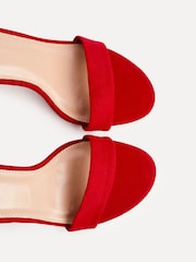 Linzi Red Wide Fit Wide Fit Legacy Barely There Closed Back Block Heeled Shoes - Image 5 of 5