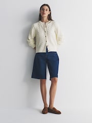 The Set 2 Pack Knitted Cable Cardigan Navy Blue/Cream - Image 4 of 6