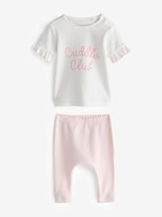 Pink 2 Piece Cuddle Club Top & Leggings Set - Image 1 of 1