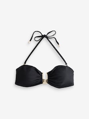 Ted Baker Black Yulha-Textured U-Bar Bikini Top - Image 1 of 5