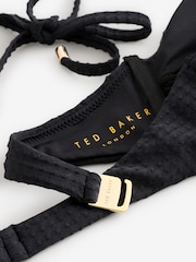 Ted Baker Black Yulha-Textured U-Bar Bikini Top - Image 2 of 5