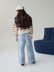 Svetlo modra - Kavbojke z ekstra širokimi hlačnicami (3-16let) - Slika 3 iz 5