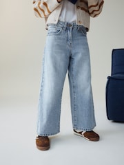 Svetlo modra - Kavbojke z ekstra širokimi hlačnicami (3-16let) - Slika 4 iz 5