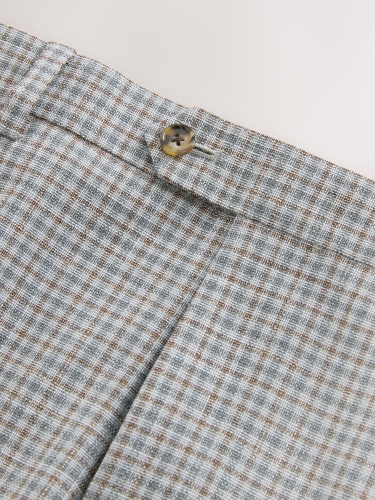 Grey Gingham Check Suit Trousers - Image 10 of 10