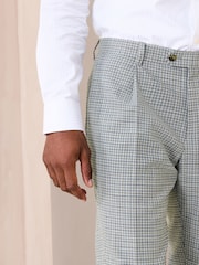 Grey Gingham Check Suit Trousers - Image 5 of 10