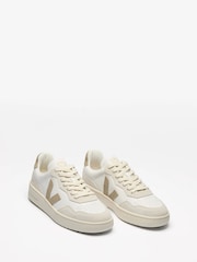 Veja Taupe V-90 White Trainers - Image 4 of 4
