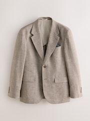 Brown Tailored Puppytooth Texture Suit Jacket - Image 6 of 12