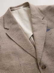 Brown Tailored Puppytooth Texture Suit Jacket - Image 8 of 12