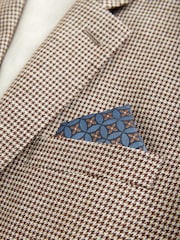Brown Tailored Puppytooth Texture Suit Jacket - Image 9 of 12