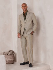 Brown N Dot Tailored Puppytooth Texture Suit Trousers - Image 2 of 11