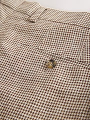 Brown N Dot Tailored Puppytooth Texture Suit Trousers - Image 9 of 11