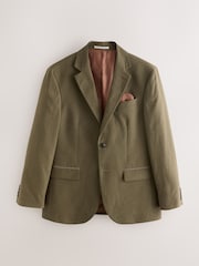 أخضر - Regular Fit Trimmed Linen Blend Puppytooth Suit Jacket - صورة 7 من 12