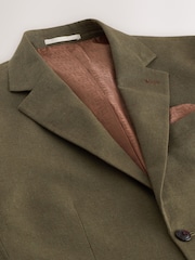 أخضر - Regular Fit Trimmed Linen Blend Puppytooth Suit Jacket - صورة 8 من 12