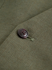 Verde - Regular Fit Double Breasted Trimmed Linen Blend Puppytooth Suit Waistcoat - Imagem 7 de 9