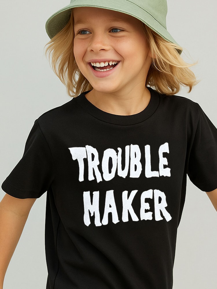 Religion Black Trouble Maker T-Shirt - Image 1 of 4