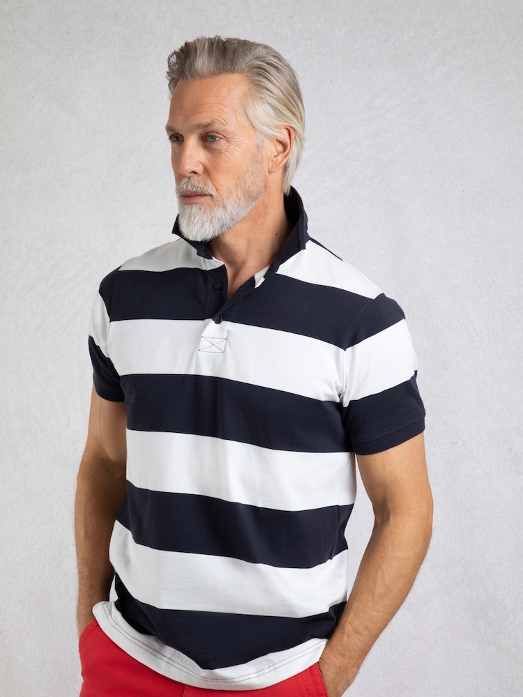Weird Fish Blue Ronald Striped Polo Shirt - Image 2 of 8