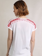 Weird Fish White Tildare Embroidered Jersey Top - Image 3 of 8