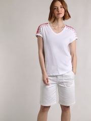 Weird Fish White Tildare Embroidered Jersey Top - Image 4 of 8