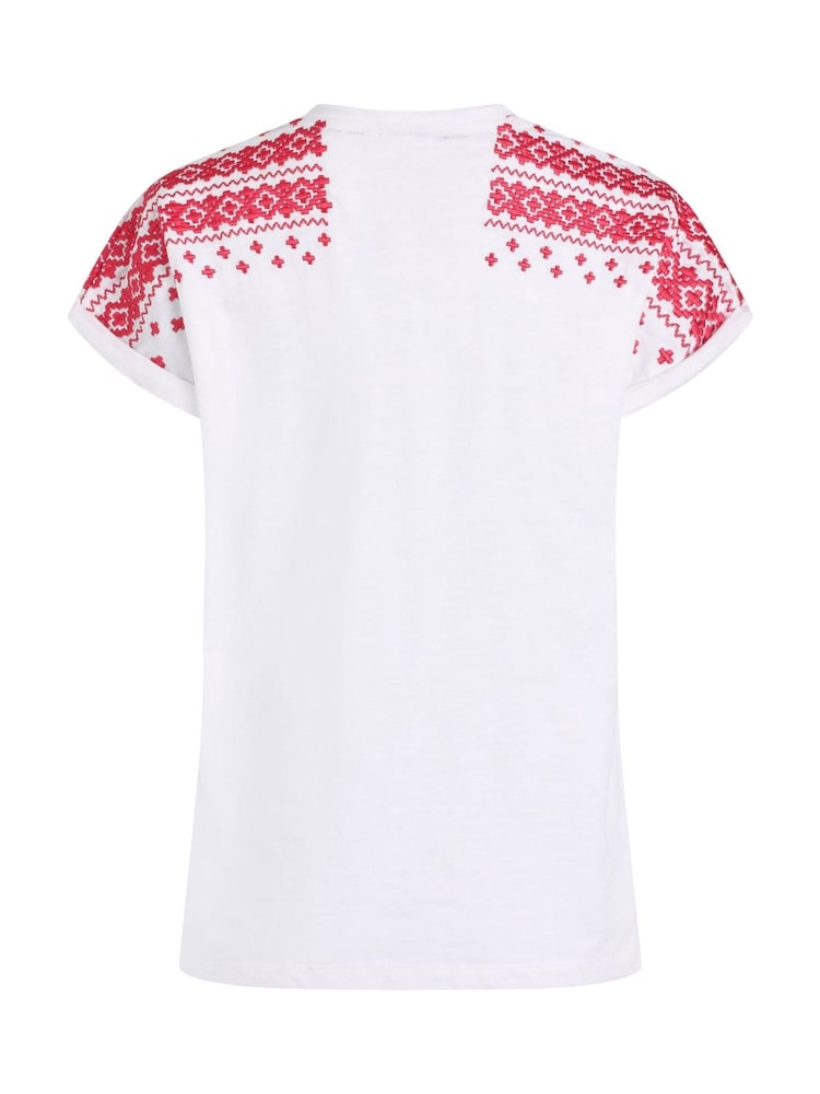 Weird Fish White Tildare Embroidered Jersey Top - Image 8 of 8