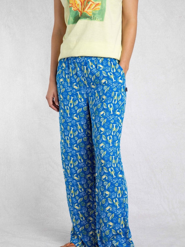 Weird Fish Blue Kannina Printed Trousers - Image 1 of 7