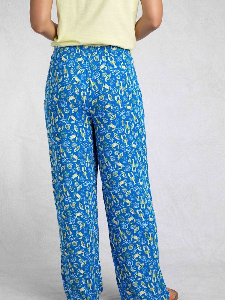 Weird Fish Blue Kannina Printed Trousers - Image 2 of 7